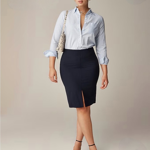 J. Crew Classic Black Pencil Skirt Size 12 - Picture 2 of 4